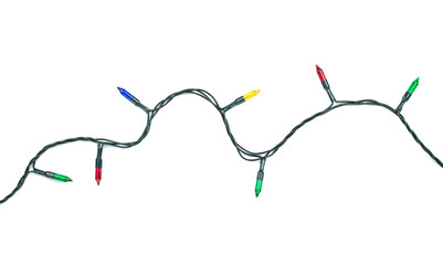 Christmas lights isolated on white