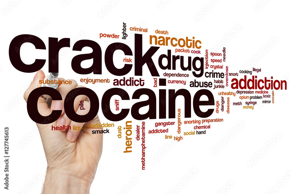 Wall mural Crack cocaine word cloud