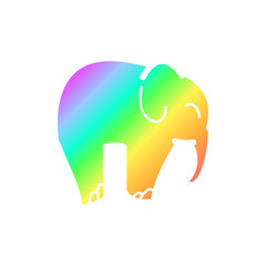 Rainbow silhouette of the elephant