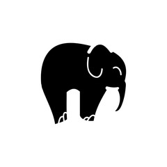 Black silhouette of an elephant