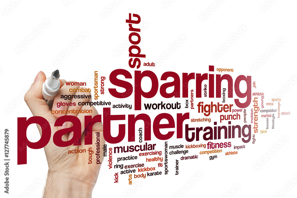 Sticker sparring partner word cloud concept