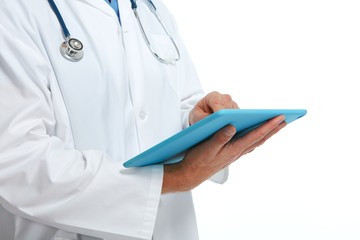Doctor hands with tablet computer