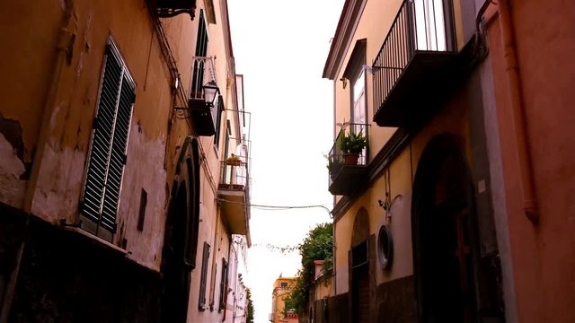 Walking in the narrow streets of Sorrento, Italy