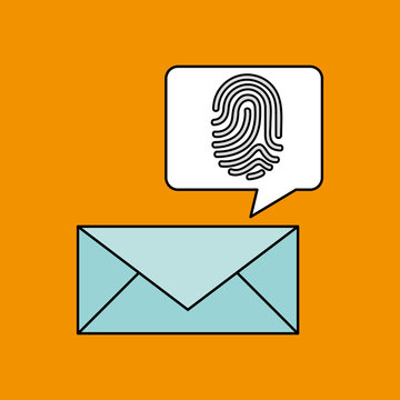 Finger Print Email Icon Design Vector Illustration Eps 10