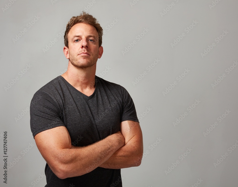 Wall mural Portrait of serious man.