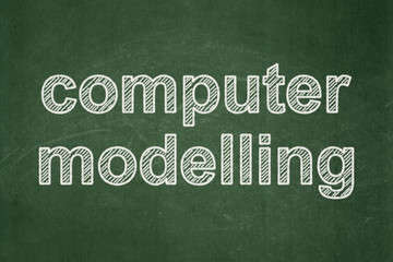 Obraz premium Science concept: Computer Modelling on chalkboard background