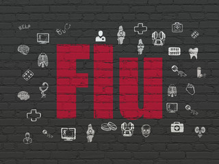 Health concept: Flu on wall background