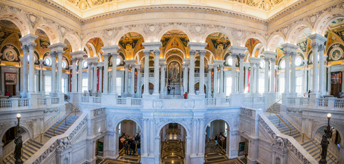 Interior Panorama Library of Congress Washingt D.C. Architecture
