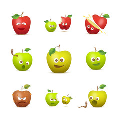 Funny apples. Emotional vector characters