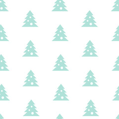 Vector Stock Seamless Blue Christmas Tree Pattern