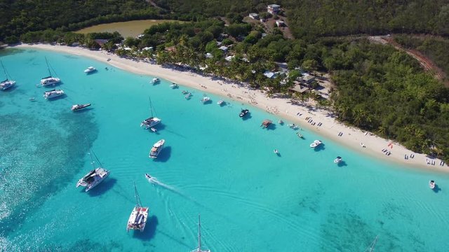 Aerial view of White Bay, Jost Van Dyke, British Virgin Islands