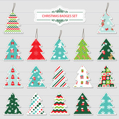 Christmas and new year labels and stickers.