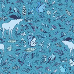 Vector Turquoise Forest Pattern