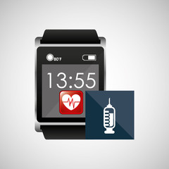 digital smartwatch healthy syringe vector illustration eps 10