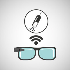 digital glasses wifi medical vaccination vector illustration eps 10
