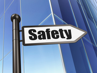 Privacy concept: sign Safety on Building background