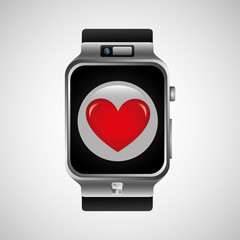smart watch heart health technology vector illustration eps 10
