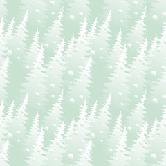 Vector seamless pattern with fir-tree. Stylish forest texture.