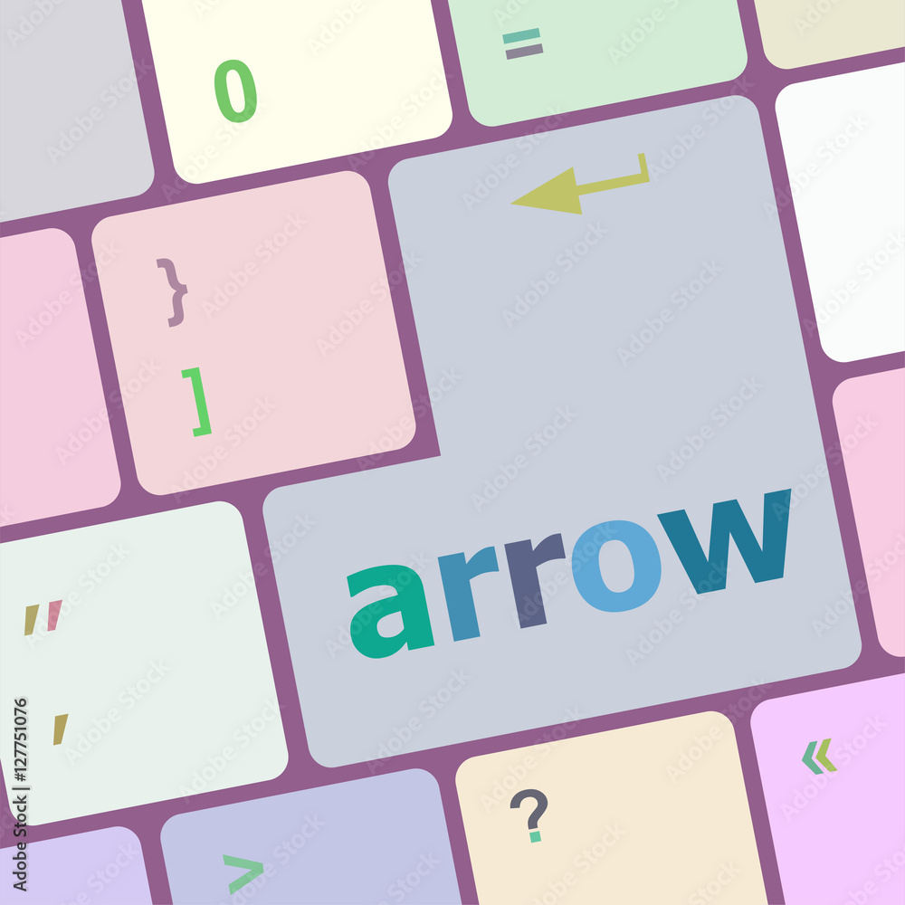 Poster arrow button on computer keyboard key