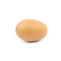 Single brown chicken egg isolated on white