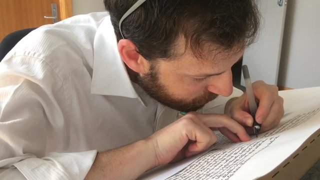 Sofer writes a sefer Torah in Hebrew. In the Torah's 613 commandments, the second to last is that every Jew should write a Sefer Torah in their lifetime.