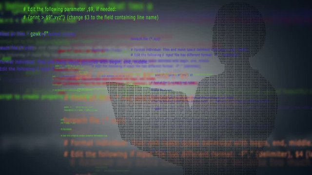 Female Binary Coder Silhouette (Black)