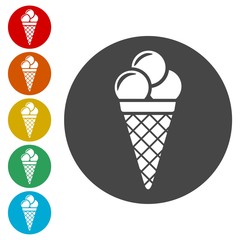 Ice Cream, Vector Illustration, Icons set 