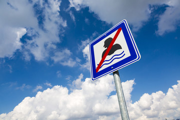 Outdoor sign and traffic warnings