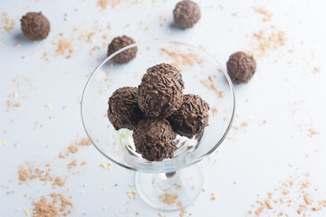 Chocolate dumpling with donuts