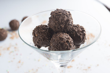 Chocolate dumpling with donuts