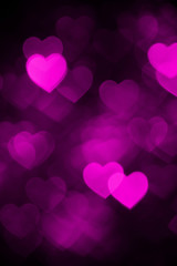 pink heart bokeh background photo, abstract holiday backdrop