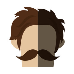 Man head icon. Hipster style vintage retro fashion and culture theme. Isolated design. Vector illustration