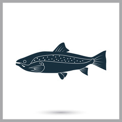Salmon icon. Simple design for web and mobile