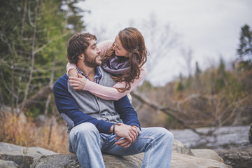 Fototapeta premium Couple in the autumn park
