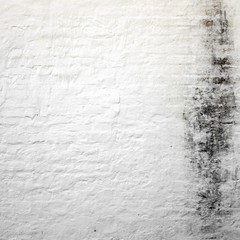 Rectangular White  Washed  Brick Wall With  Shabby Plaster Backg