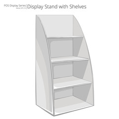 Display Stand with shelves. Vector, Illustration of a Display Stand with shelves. Sketch style. POS series.