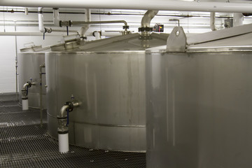 Modern bourbon fermentation room