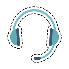 Headphone icon. Technical service online support service and telemarketing theme. Isolated design. Vector illustration