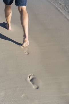 walking on the beach