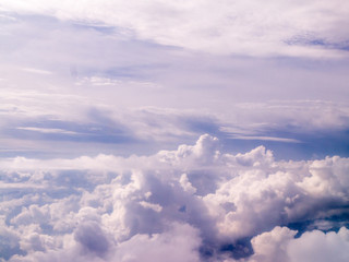 Blue and White Cloudscape From the Air