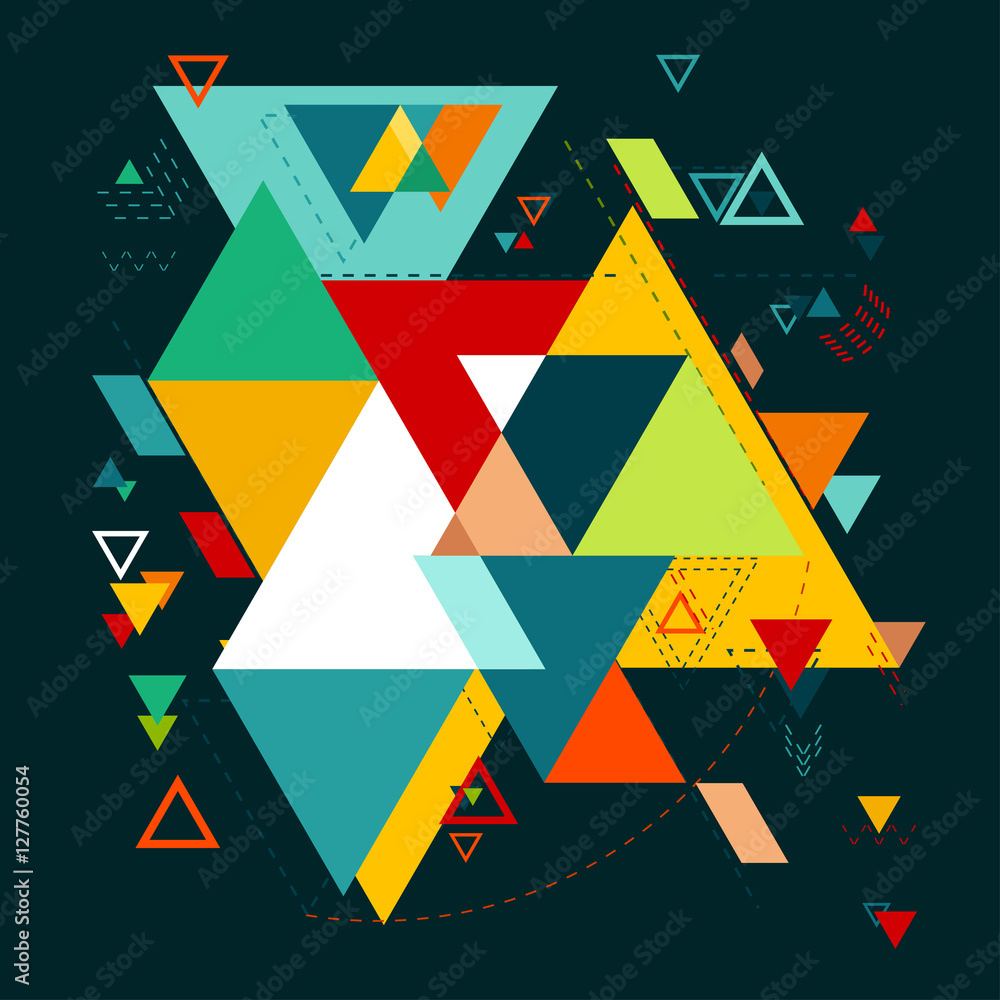 Wall mural abstract geometric background, triangle mosaic