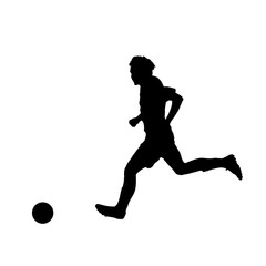 Soccer player, vector silhouette