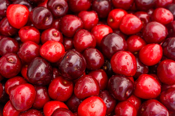 Sweet cherry background.  ripe cherries
