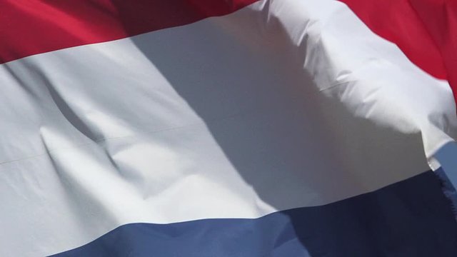 Netherlands Flag Waving in the Wind, Slow Motion