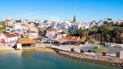 Aerial from the village Alvor in the Algarve in Portugal