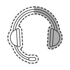 Fototapeta na wymiar headphone icon. Technical service online support service and telemarketing theme. Isolated design. Vector illustration