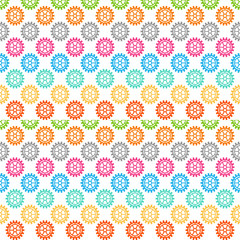 Vector gears icons seamless patterns