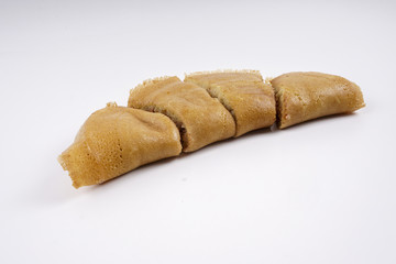 Asian sweet pancake on white background