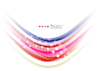 Multicolored lines on white, motion concept abstract background