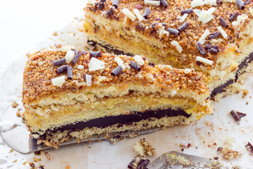 Cream cake with hazelnuts